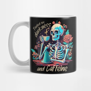 Fueled by darkness and caffeine - Skeleton with coffee Mug